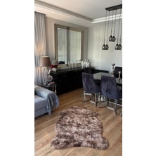 Doğuş Peluş Halı Batik Tavşan Kahverengi Yumuşak Dokulu Peluş Halı Tek Kafa Post