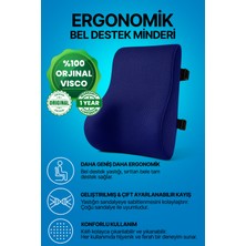 Viscomina Ortopedik Visco Bel Destek Yastığı Hafızalı Sünger Araç ve Ofis Koltuğu Için Ergonomik Bel Desteği