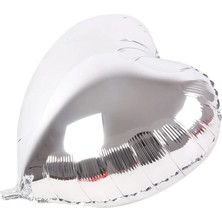 Starseven Kalp Balon Folyo Gümüş 45 cm 18 Inç