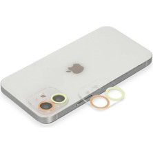 SHC4200 Iphone 11 Renkli Kamera Lens Koruma Cam - Sarı-Turuncu