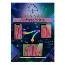 H&F Trendline %100 Pamuk Nar Çiçeği Büyük Beden Şalyaka Cepli Bornoz