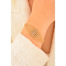 Cebeci 14 Ayar Dorikalı Örgü Altın Bileklik