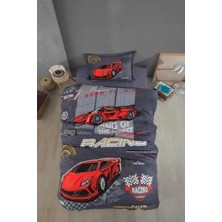 Pazarcan Tek Kişilik Ranforce Nevresim Takımı Raing Team Gri