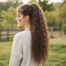 SHC4200 Tokalı Kabarık Dalgalı At Kuyruğu / Kumral