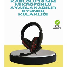 Pazarcan Kırmızı Işıklı Kulaklığı Kablolu Mikrofonlu Profesyonel