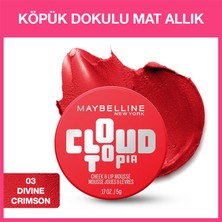 Maybelline New York Cloudtopia Köpük Dokulu Mat Allık 03 Divine Crimson