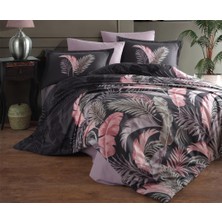 Pazarcan Ranforce Nevresim Takımı Çift Kişilik Hena V1 Antrasit