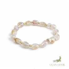 Uçan Geyik Sitrin Doğal Taş Bileklik - Bolluk ve Enerji Sağlayan Sarmal Tasarım