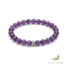 Doğal Ametist Taş Bileklik 7mm – Şifa ve Enerji Taşı, Elastik Takı