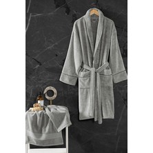 Pazarcan Exclusive Single Bornoz Seti Gri L/xl 8680108069134