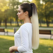 Pazarcan Lastik Tokalı At Kuyruğu Düz / Kumral / Platin Ombre