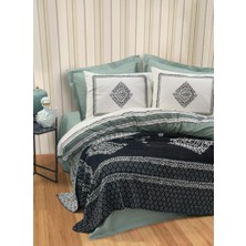 Pazarcan Çift Kişilik Battaniyeli Nevresim Takımı Hardy Yeşil