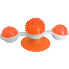 Pazarcan Vantuzlu Fırıldak Toplu Dönen Kedi Oyuncağı 8 Cm-18 cm Turuncu