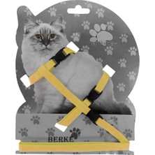 Pazarcan Gezdirme Kayışlı Dokuma Kedi Göğüs Tasma Seti 20*32-120 cm Sarı