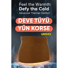 Veltomed Unisex Deve Tüyü Yün Korse Sıcak Tutar Bel Ağrıları Fıtık Bel Kuşağı, Giydirmeli Yün Bel Korsesi