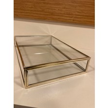 Plus Home Dekoratif Kutu Pirinç ve Cam Renk Gümüş Büyükboy 20X30 cm