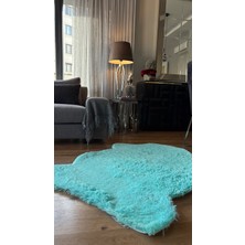 Doğuş Peluş Halı Tavşan Turkuaz Yumuşak Dokulu Peluş Halı Tek Kafa Post