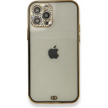 Starseven Iphone 12 Kılıf Liva Taşlı Silikon - Siyah