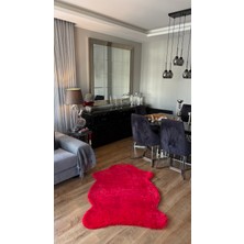 Doğuş Peluş Halı Tavşan Kırmızı Yumuşak Dokulu Peluş Halı Tek Kafa Post