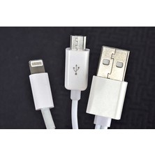Zivo Beyaz 2 Uçlu Lightning-Micro USB Kablo 1m