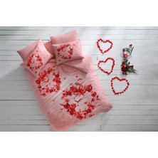 Pazarcan Glow Parlayan Çift Kişilik Ranforce Nevresim Takımı Roses Pembe