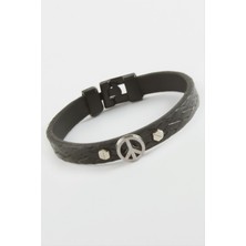 SHC4200 Barış Işareti Kaliteli Suni Deri Bileklik