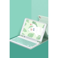 SHC4200 Galaxy X200 Tab A8 10.5 Kılıf KC01 Klavyeli Tablet Kılıfı - Açık Yeşil