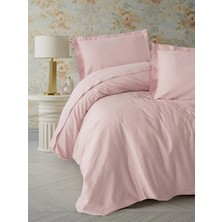 Pazarcan Elegant Pudra Çift Kişilik Saten Nevresim Takımı