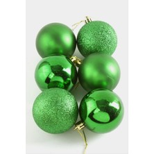 SHC4200 6 Adet Cici Top Yılbaşı Ağaç Süsü 6cm