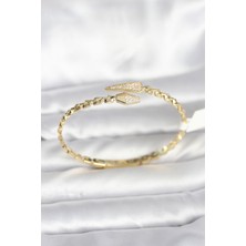 Yılan Model Pirinç Gold Renk Kadın Kelepçe Bileklik EB-53-VICE/(1395) 1796