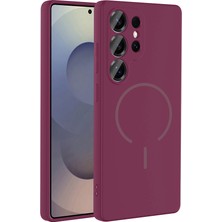 Oyo Store Galaxy S25 Ultra Kılıf M-Safe Şarj Özellikli Zore Meta Kapak - Mürdüm