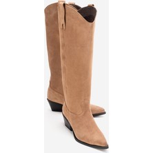 Luvi Anıa Toprak Süet Hakiki Deri Kadın Western Çizme