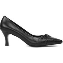 Celal Gültekin Kadın Siyah İnce Topuklu Deri Ayakkabı