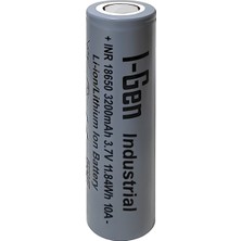 I-Gen Batteries Industrial E004 Inr 18650 3.7V 3200 Mah 10A 11.84WH Li-Ion Şarjlı Pil Düz Başlı Lityum Pil