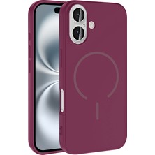 iPhone 16 Kılıf M-Safe Şarj Özellikli Zore Meta Kapak - Mürdüm