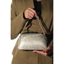 Luvi Garcıa Altın Desenli Kadın Abiye Çanta