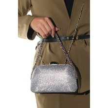 Luvi Garcıa Gümüş Desenli Kadın Abiye Çanta