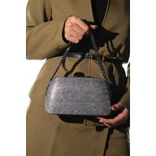 Luvi Garcıa Platin Çizgili Kadın Abiye Çanta