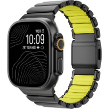 Watch Ultra 49MM Zore KRD-152 Titanyum Silikon Kordon - Siyah-Yeşil