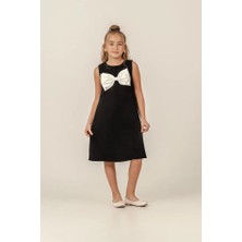 Eray Kids Kız Çocuk Büyük Fiyonklu Kolsuz Doğum Günü Özel Gün Abiye Elbise (9-12 Yaş)