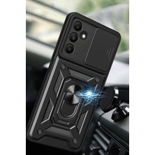 Buğz Samsung Galaxy M15 Kılıf Pars Lens Yüzüklü Silikon - Siyah