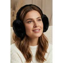 Osha Aksesuar Siyah Pelüş Kulaklık Katlanabilir