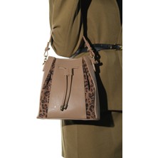 Luvi Maralıs Vizon Desenli Kadın Boğmalı Kol Çantası