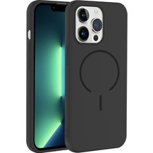 iPhone 13 Pro Kılıf M-Safe Şarj Özellikli Zore Meta Kapak - Siyah