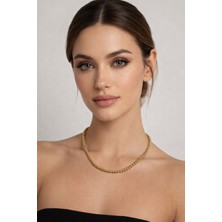 Solare Accessories Altın Kaplama Hematit Taşlı Vintage Kolye