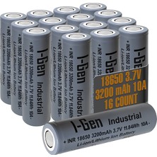 I-Gen Batteries Industrial E004 Inr 18650 3.7V 3200 Mah 10A 11.84WH Li-Ion Şarjlı Pil Düz Başlı Lityum Pil
