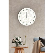 Saban Çap 37CM - Fraktal Çizgi - Dekoratif Cam Duvar Saati
