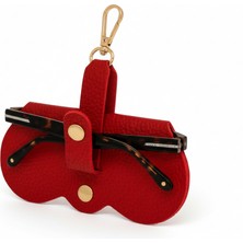 Eych Suni Deri Çantaya Takılabilir Gözlük Kılıfı-Çıtçıtlı Çizilme Önleyici Koruyucu Tasarım