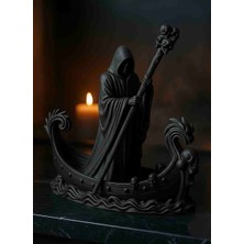 Mrc Shark Iskelet Figürlü Kayıkçı Dekoratif Obje (21) cm Gotik Ofis ve Ev Aksesuarı