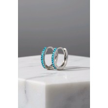 Tasarım Turkuaz Halka Küpe